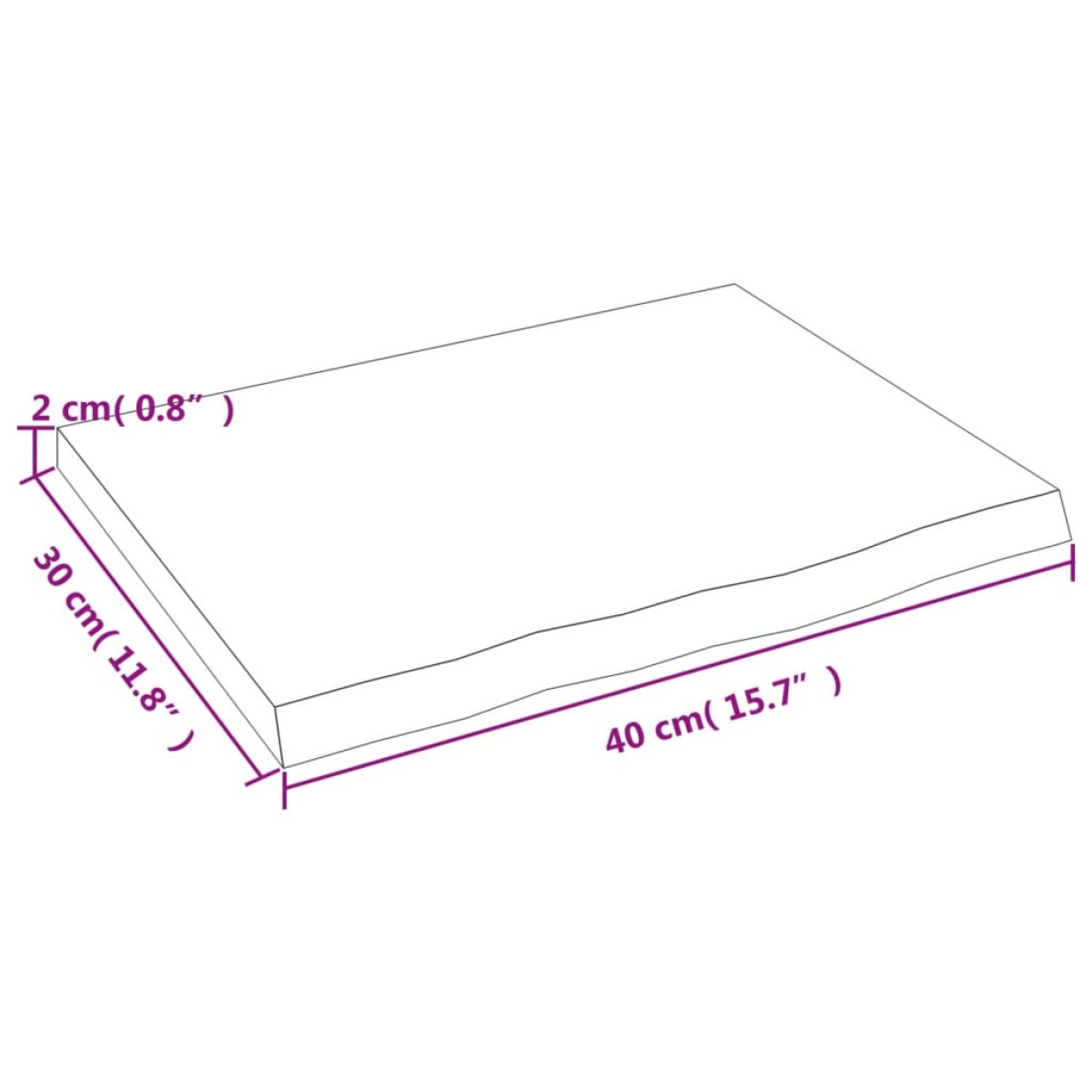 vidaXL Ράφι Τοίχου Σκούρο Γκρι 40x30x2 εκ. Επεξεργ. Μασίφ Ξύλο Δρυός