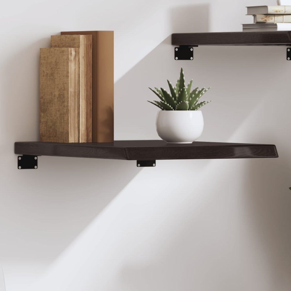 vidaXL Ράφι Τοίχου Σκούρο Γκρι 40x60x4 εκ. Επεξεργ. Μασίφ Ξύλο Δρυός