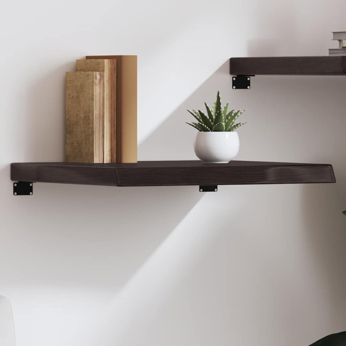 vidaXL Ράφι Τοίχου Σκούρο Γκρι 60x60x6 εκ. Επεξεργ. Μασίφ Ξύλο Δρυός