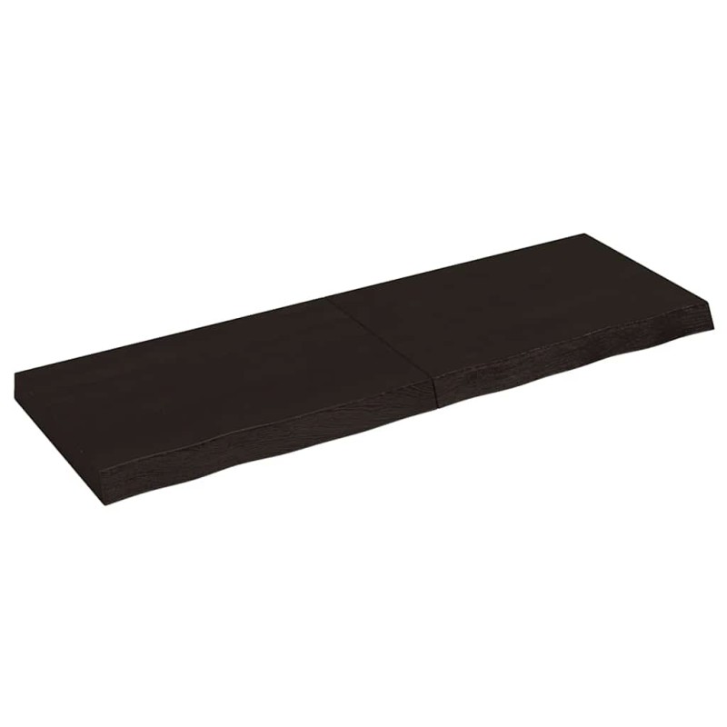 vidaXL Ράφι Τοίχου Σκούρο Καφέ 120x40x(2-6) εκ. Επεξ. Μασίφ Ξύλο Δρυός