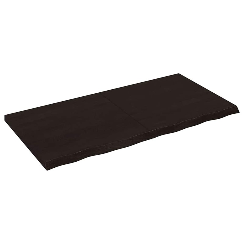 vidaXL Ράφι Τοίχου Σκούρο Καφέ 120x60x(2-4) εκ. Επεξ. Μασίφ Ξύλο Δρυός