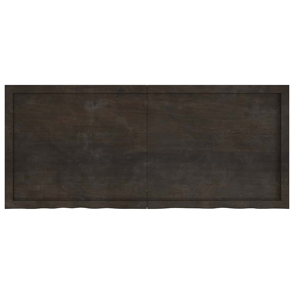 vidaXL Ράφι Τοίχου Σκούρο Καφέ 140x60x(2-4) εκ. Επεξ. Μασίφ Ξύλο Δρυός