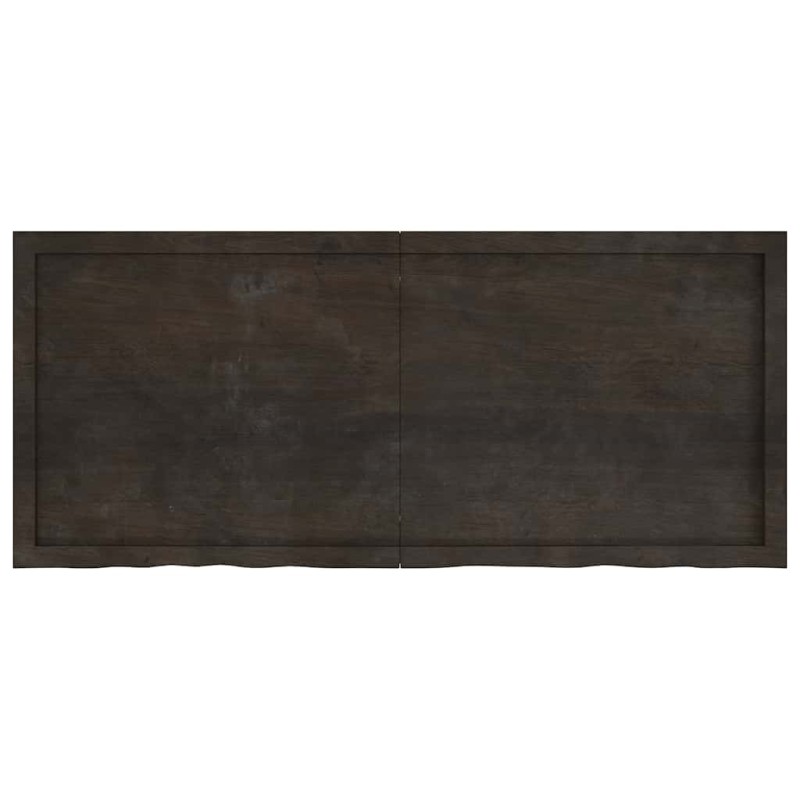 vidaXL Ράφι Τοίχου Σκούρο Καφέ 140x60x(2-4) εκ. Επεξ. Μασίφ Ξύλο Δρυός