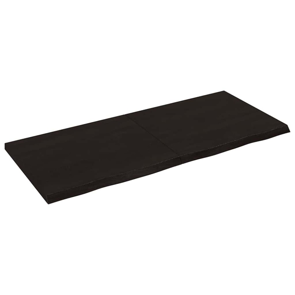 vidaXL Ράφι Τοίχου Σκούρο Καφέ 140x60x(2-4) εκ. Επεξ. Μασίφ Ξύλο Δρυός