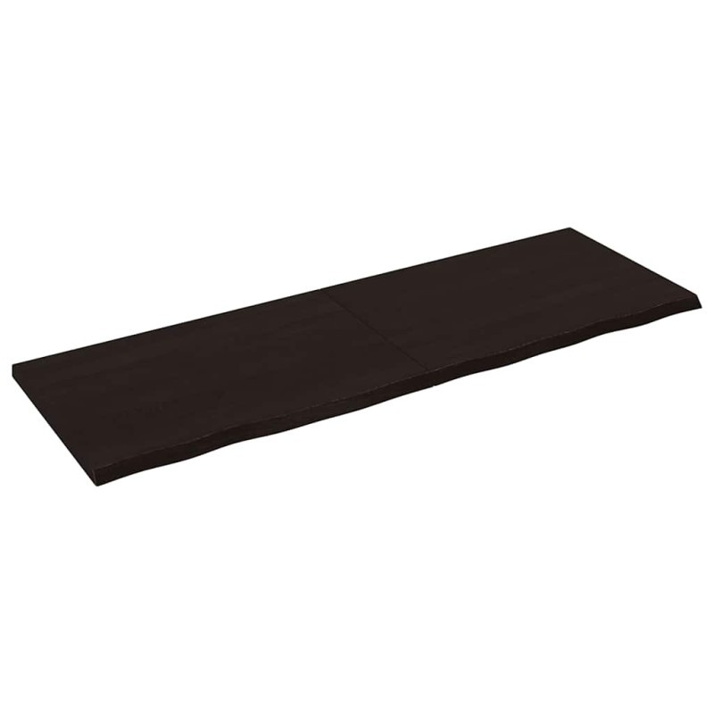 vidaXL Ράφι Τοίχου Σκούρο Καφέ 180x60x(2-4) εκ. Επεξ. Μασίφ Ξύλο Δρυός