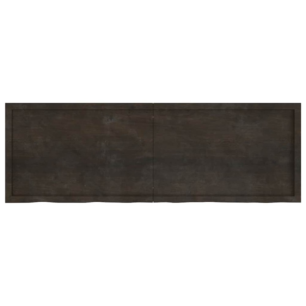 vidaXL Ράφι Τοίχου Σκούρο Καφέ 180x60x(2-6) εκ. Επεξ. Μασίφ Ξύλο Δρυός