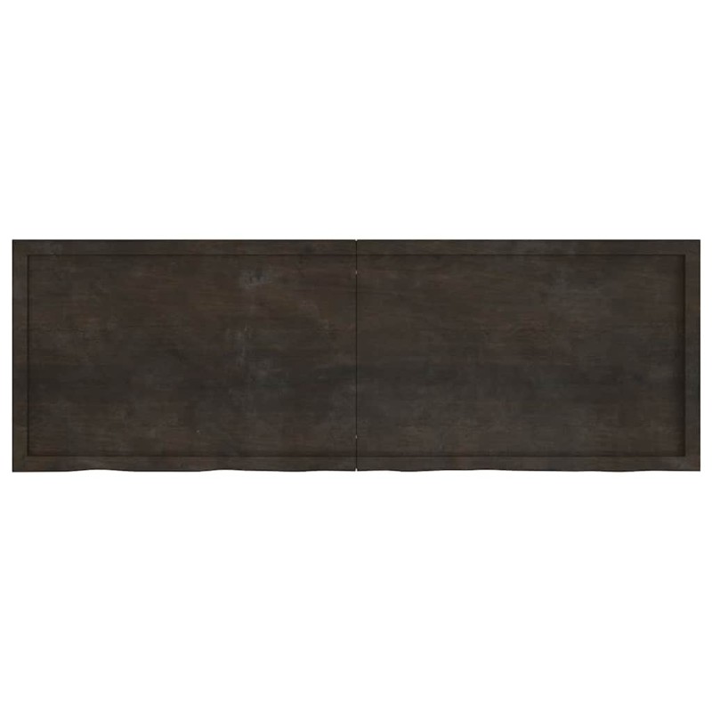 vidaXL Ράφι Τοίχου Σκούρο Καφέ 180x60x(2-6) εκ. Επεξ. Μασίφ Ξύλο Δρυός