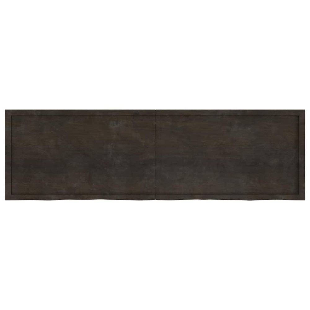 vidaXL Ράφι Τοίχου Σκούρο Καφέ 200x60x(2-6) εκ. Επεξ. Μασίφ Ξύλο Δρυός