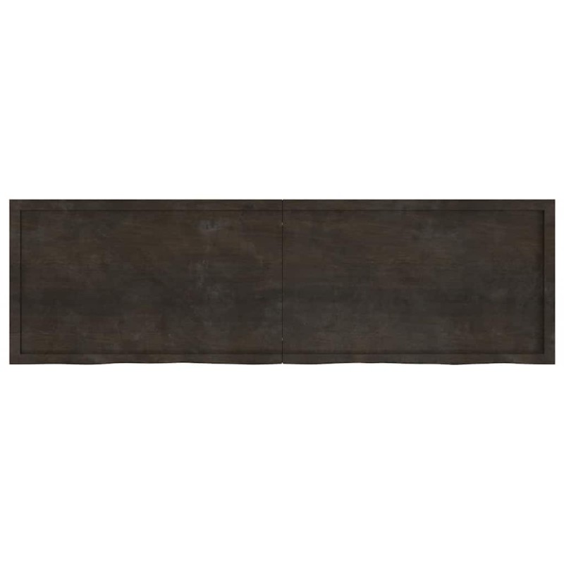 vidaXL Ράφι Τοίχου Σκούρο Καφέ 200x60x(2-6) εκ. Επεξ. Μασίφ Ξύλο Δρυός