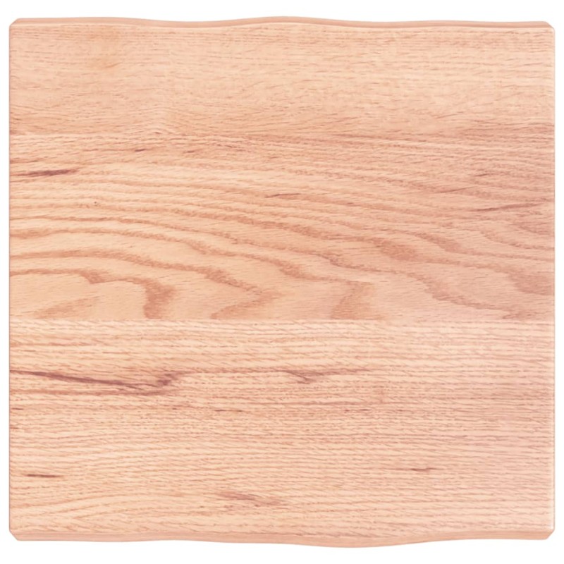vidaXL Επιφ Τραπεζιού Αν Καφέ 40x40x(2-4)εκ. Ακατέργ. Μασίφ Ξύλο Δρυός