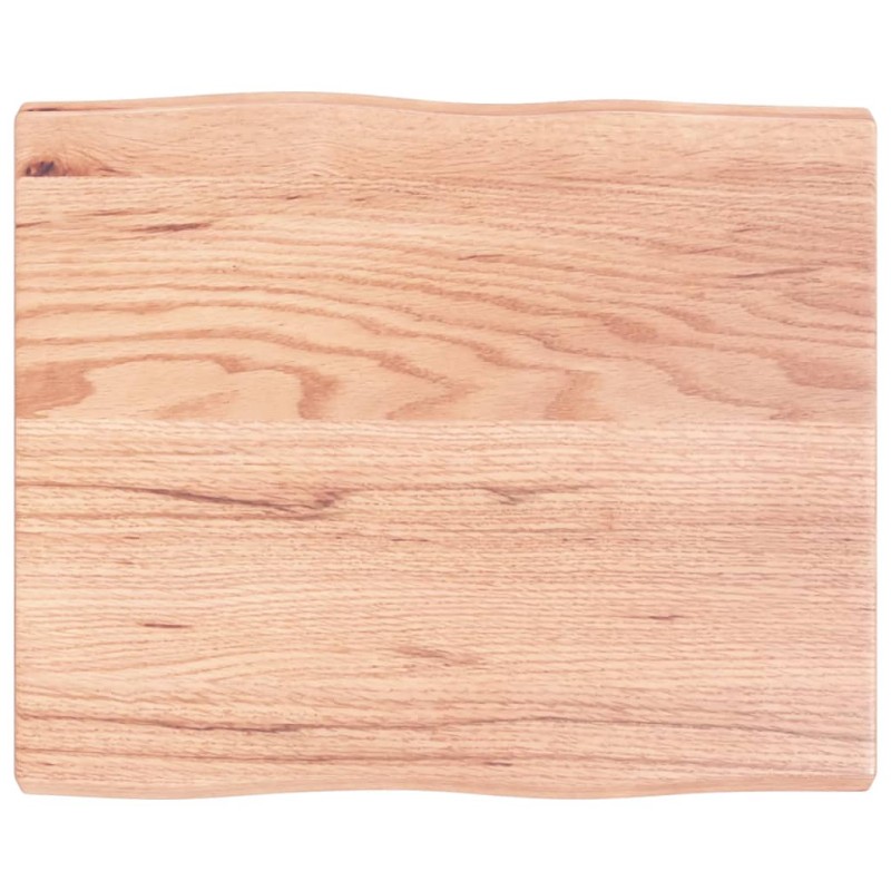 vidaXL Επιφ Τραπεζιού Αν Καφέ 60x50x(2-4)εκ. Ακατέργ. Μασίφ Ξύλο Δρυός