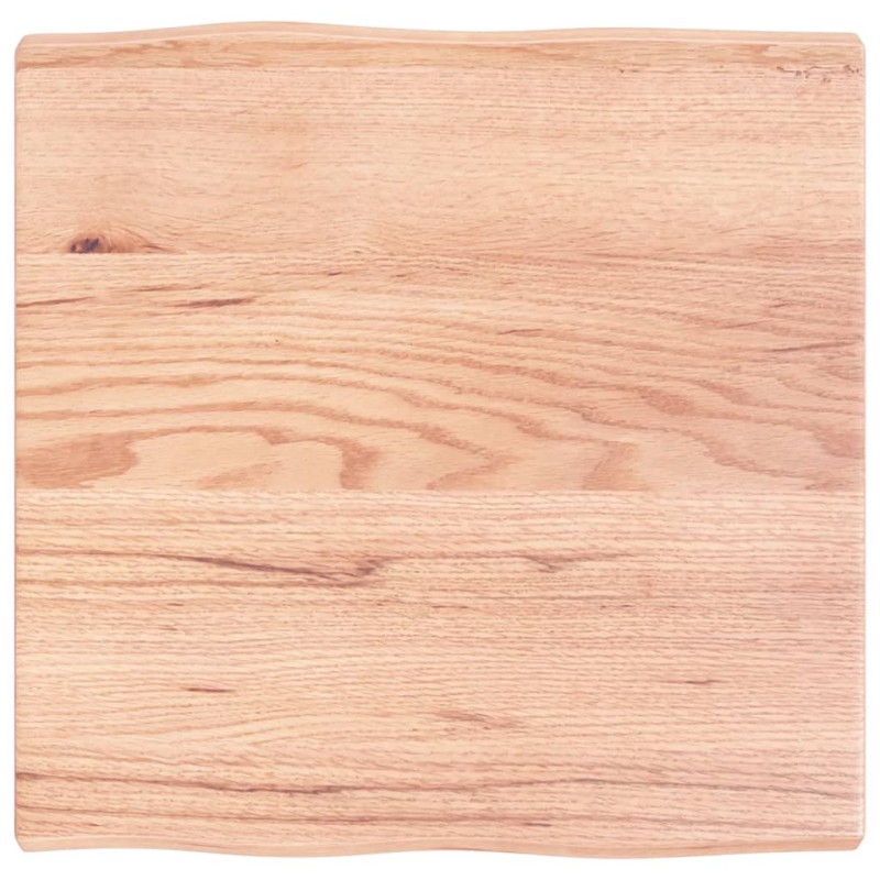 vidaXL Επιφ Τραπεζιού Αν Καφέ 60x60x(2-4)εκ. Ακατέργ. Μασίφ Ξύλο Δρυός