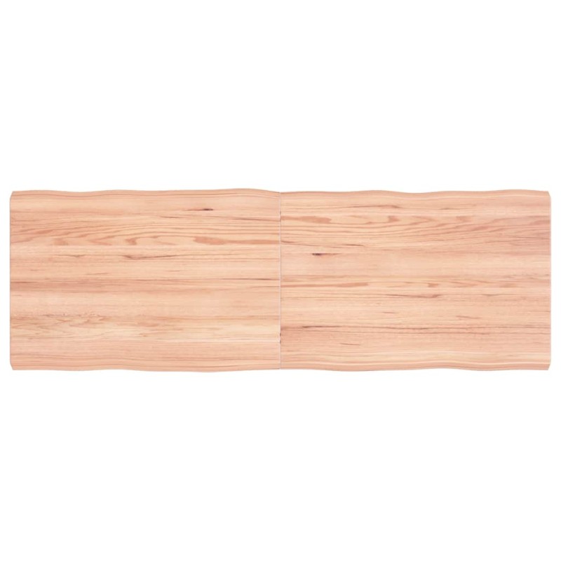 vidaXL Επιφ Τραπεζιού Αν Καφέ 120x40x(2-4)εκ.Ακατέργ. Μασίφ Ξύλο Δρυός