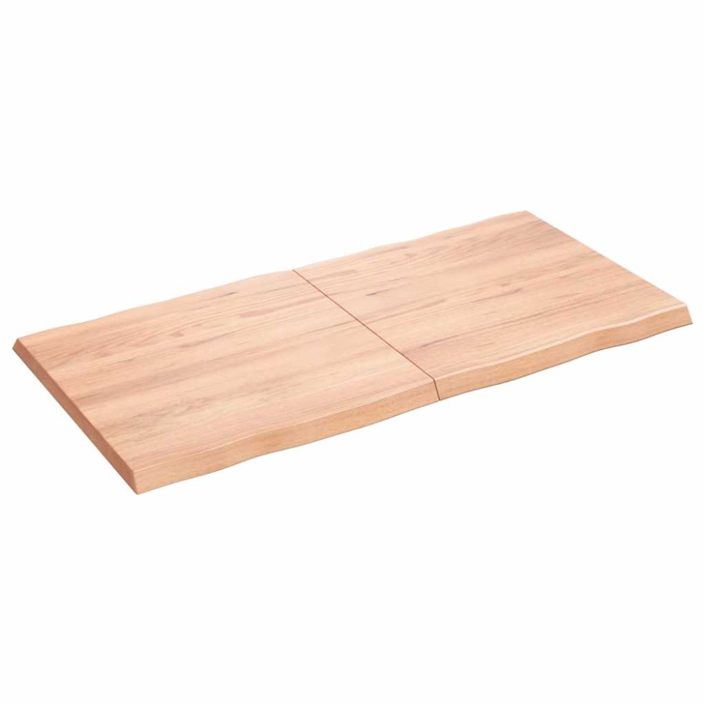vidaXL Επιφ Τραπεζιού Αν Καφέ 120x60x(2-4)εκ.Ακατέργ. Μασίφ Ξύλο Δρυός