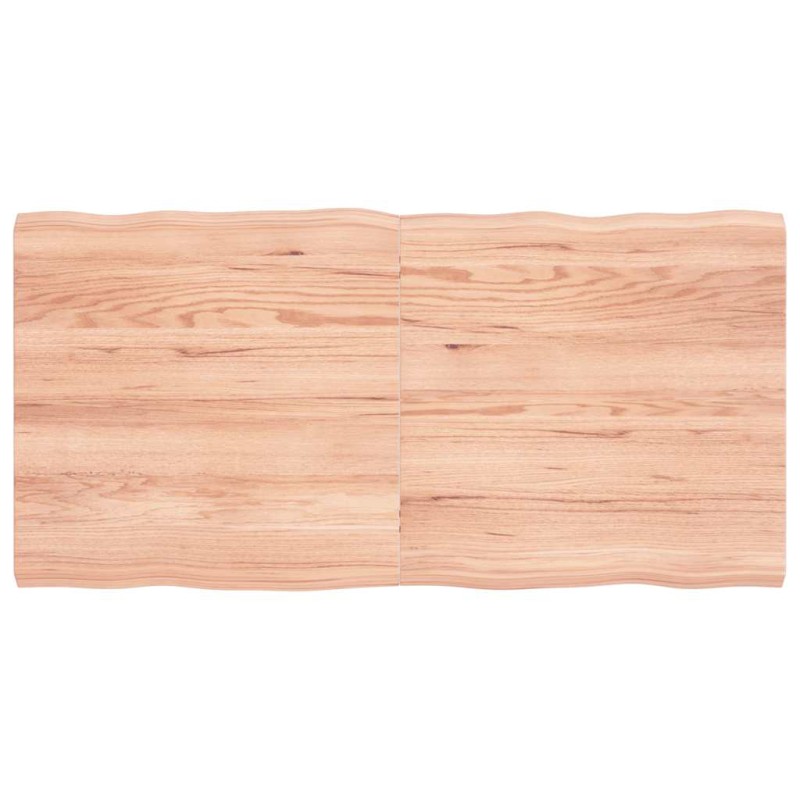 vidaXL Επιφ Τραπεζιού Αν Καφέ 120x60x(2-4)εκ.Ακατέργ. Μασίφ Ξύλο Δρυός