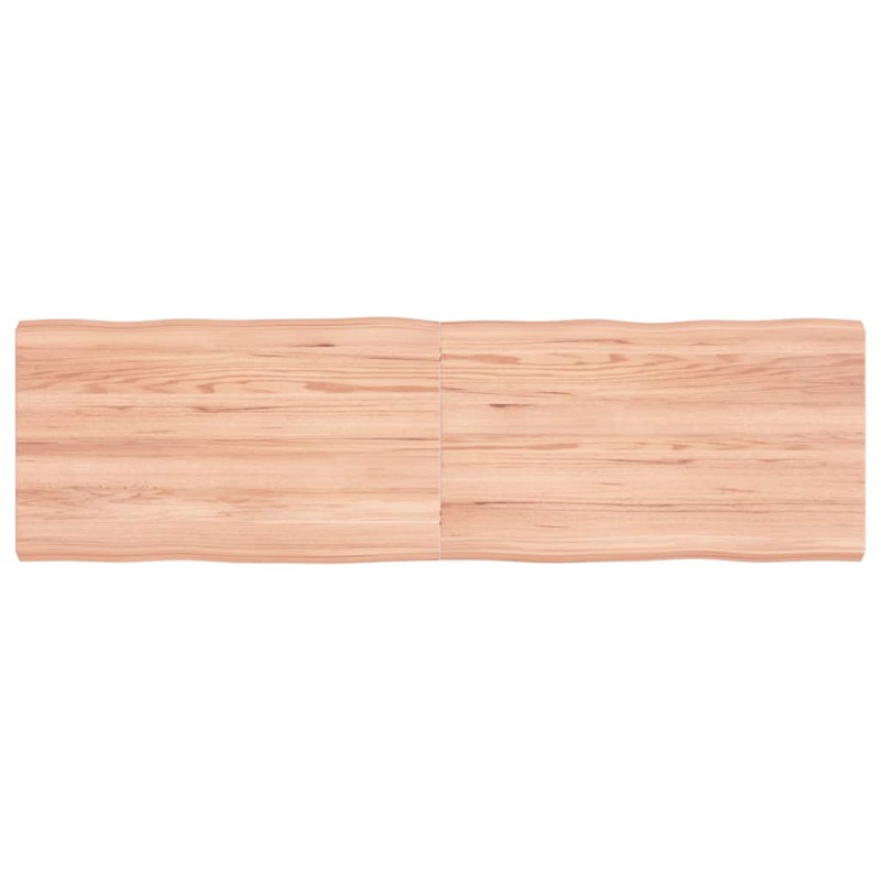 vidaXL Επιφ Τραπεζιού Αν Καφέ 140x40x(2-4)εκ.Ακατέργ. Μασίφ Ξύλο Δρυός