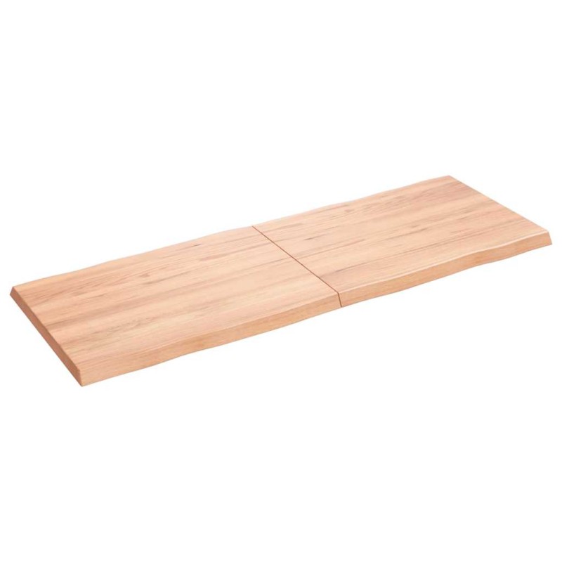 vidaXL Επιφ Τραπεζιού Αν Καφέ 140x50x(2-4)εκ.Ακατέργ. Μασίφ Ξύλο Δρυός