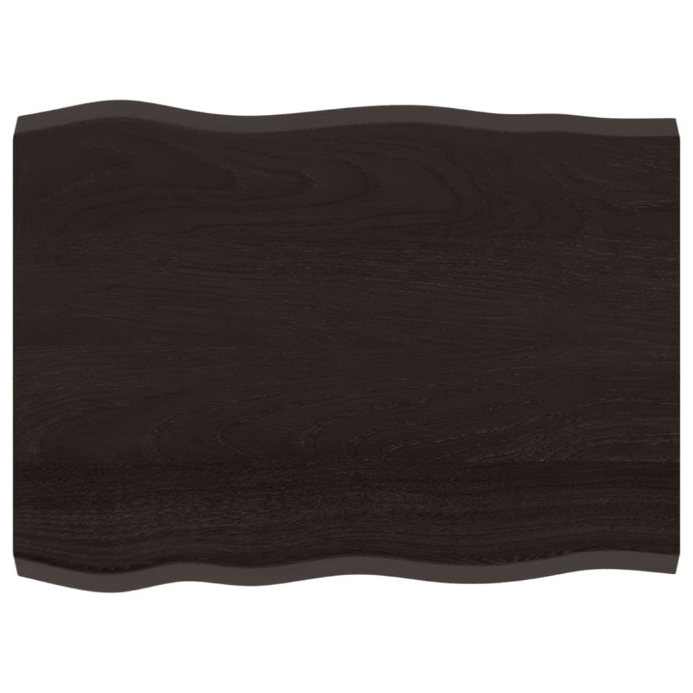 vidaXL Επιφ Τραπεζιού Αν Καφέ 80x60x(2-4)εκ. Ακατέργ. Μασίφ Ξύλο Δρυός
