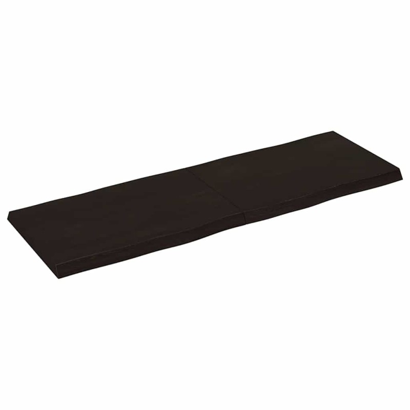 vidaXL Επιφ Τραπεζιού Αν Καφέ 120x40x(2-4)εκ.Ακατέργ. Μασίφ Ξύλο Δρυός