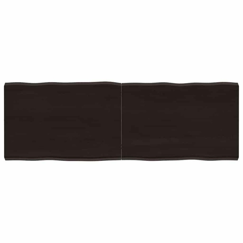 vidaXL Επιφ Τραπεζιού Αν Καφέ 120x40x(2-4)εκ.Ακατέργ. Μασίφ Ξύλο Δρυός