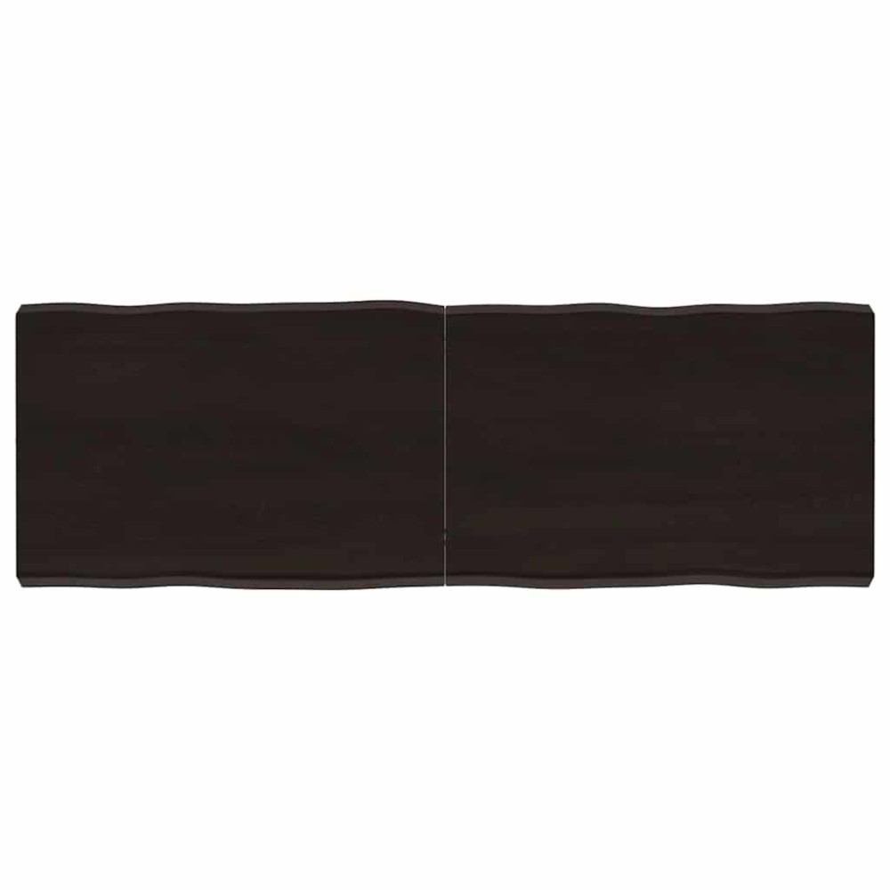 vidaXL Επιφ Τραπεζιού Αν Καφέ 120x40x(2-6)εκ.Ακατέργ. Μασίφ Ξύλο Δρυός