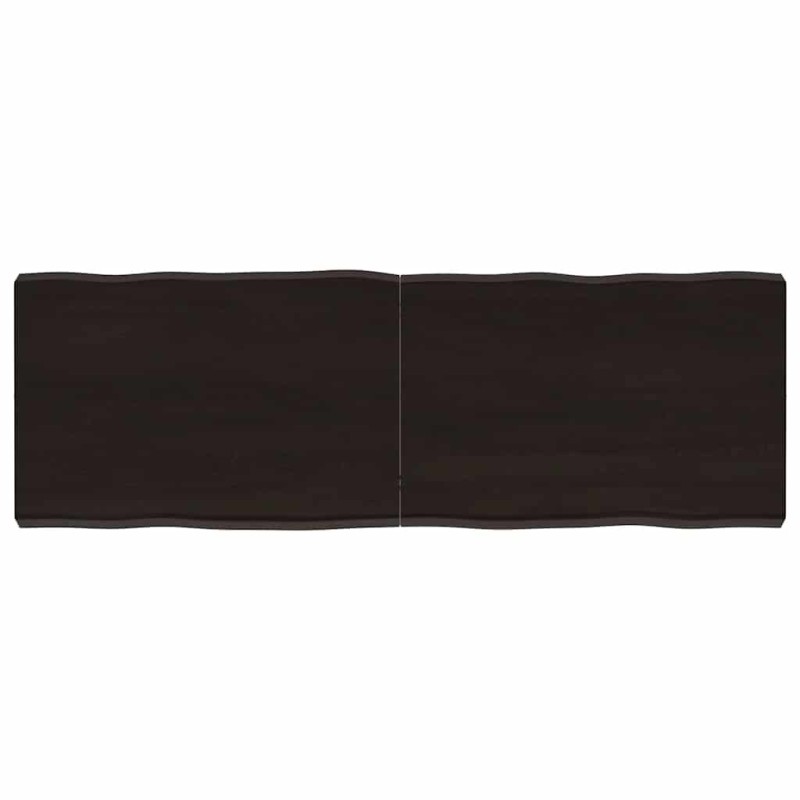 vidaXL Επιφ Τραπεζιού Αν Καφέ 120x40x(2-6)εκ.Ακατέργ. Μασίφ Ξύλο Δρυός