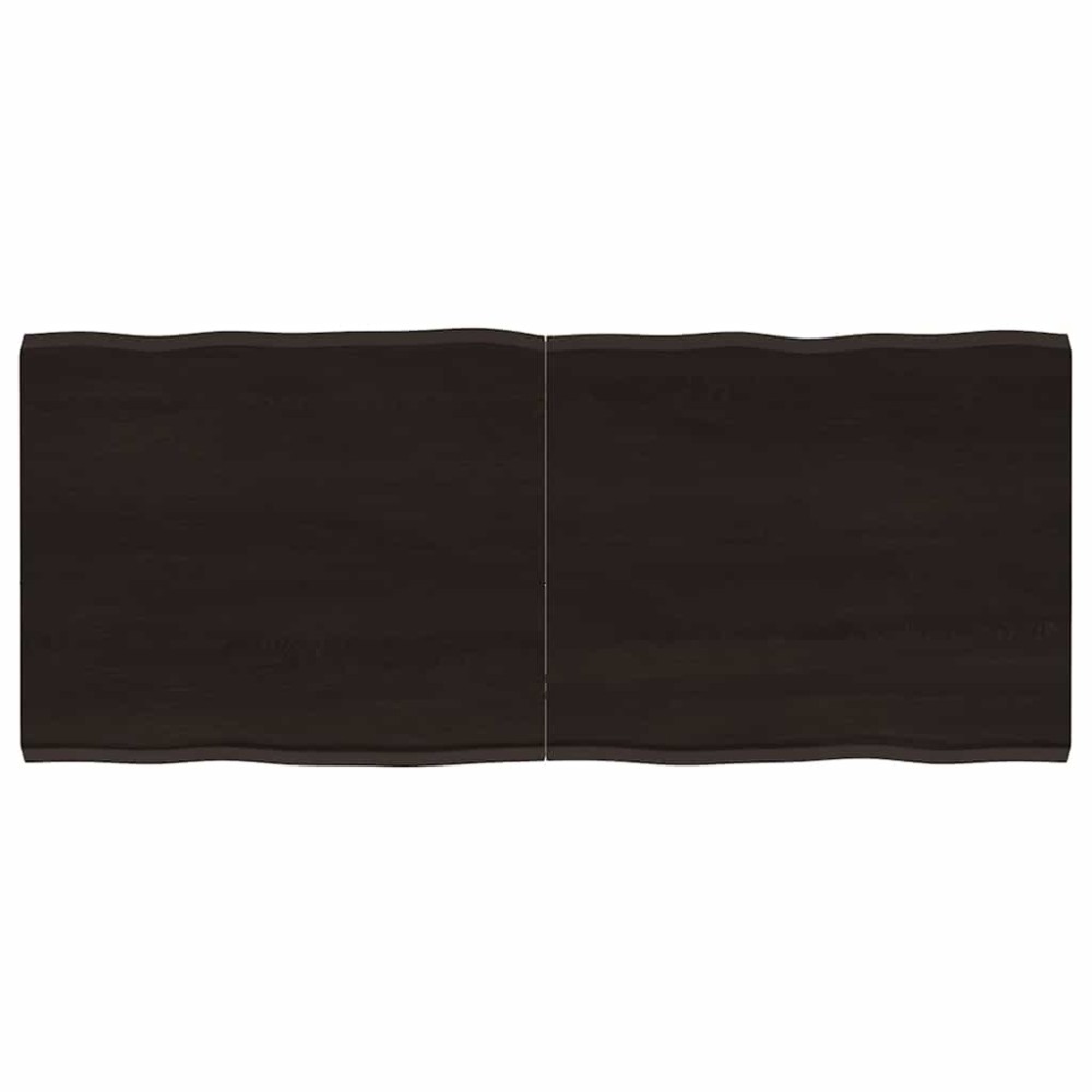 vidaXL Επιφ Τραπεζιού Αν Καφέ 120x50x(2-4)εκ.Ακατέργ. Μασίφ Ξύλο Δρυός