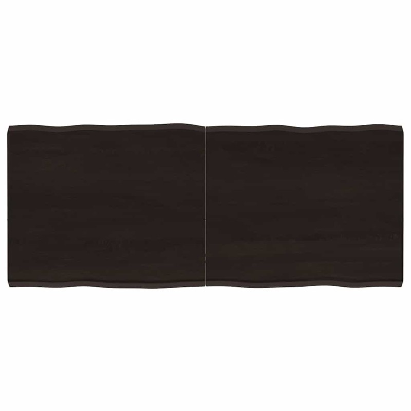 vidaXL Επιφ Τραπεζιού Αν Καφέ 120x50x(2-4)εκ.Ακατέργ. Μασίφ Ξύλο Δρυός