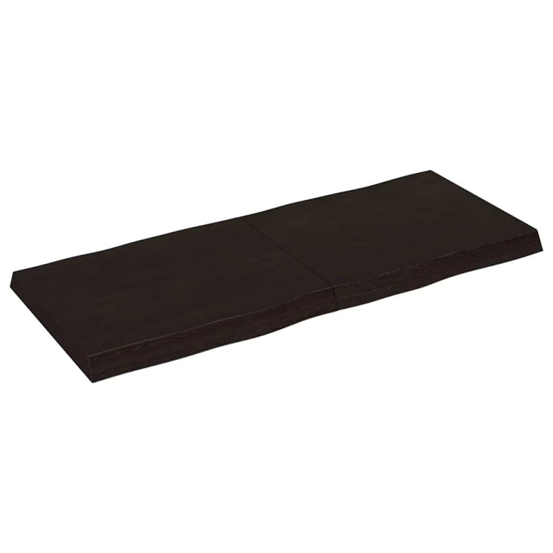 vidaXL Επιφ Τραπεζιού Αν Καφέ 120x50x(2-6)εκ.Ακατέργ. Μασίφ Ξύλο Δρυός