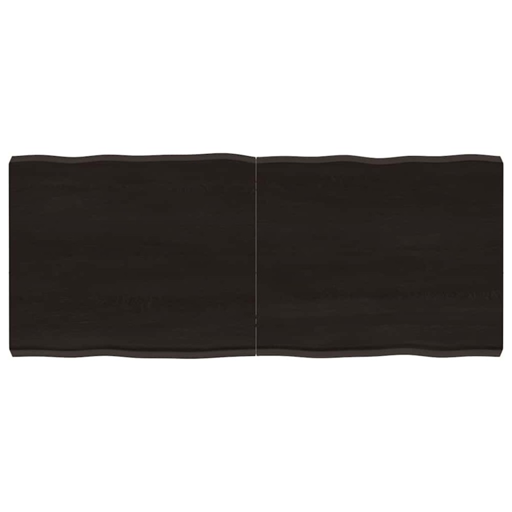vidaXL Επιφ Τραπεζιού Αν Καφέ 120x50x(2-6)εκ.Ακατέργ. Μασίφ Ξύλο Δρυός