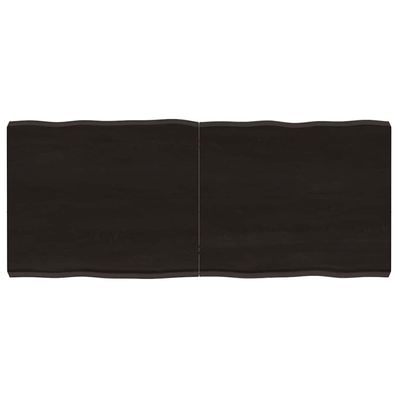 vidaXL Επιφ Τραπεζιού Αν Καφέ 120x50x(2-6)εκ.Ακατέργ. Μασίφ Ξύλο Δρυός