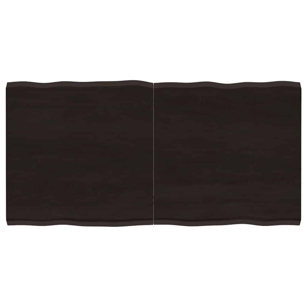 vidaXL Επιφ Τραπεζιού Αν Καφέ 120x60x(2-4)εκ.Ακατέργ. Μασίφ Ξύλο Δρυός