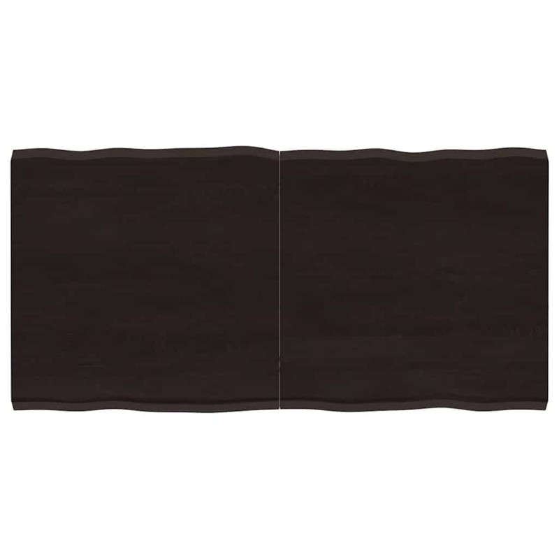 vidaXL Επιφ Τραπεζιού Αν Καφέ 120x60x(2-4)εκ.Ακατέργ. Μασίφ Ξύλο Δρυός