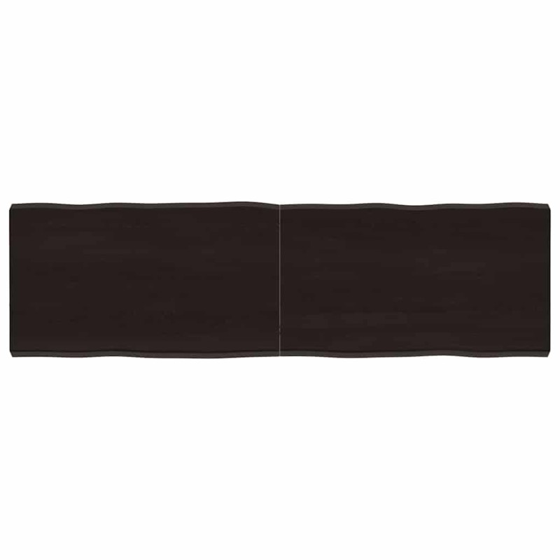 vidaXL Επιφ Τραπεζιού Αν Καφέ 140x40x(2-4)εκ.Ακατέργ. Μασίφ Ξύλο Δρυός