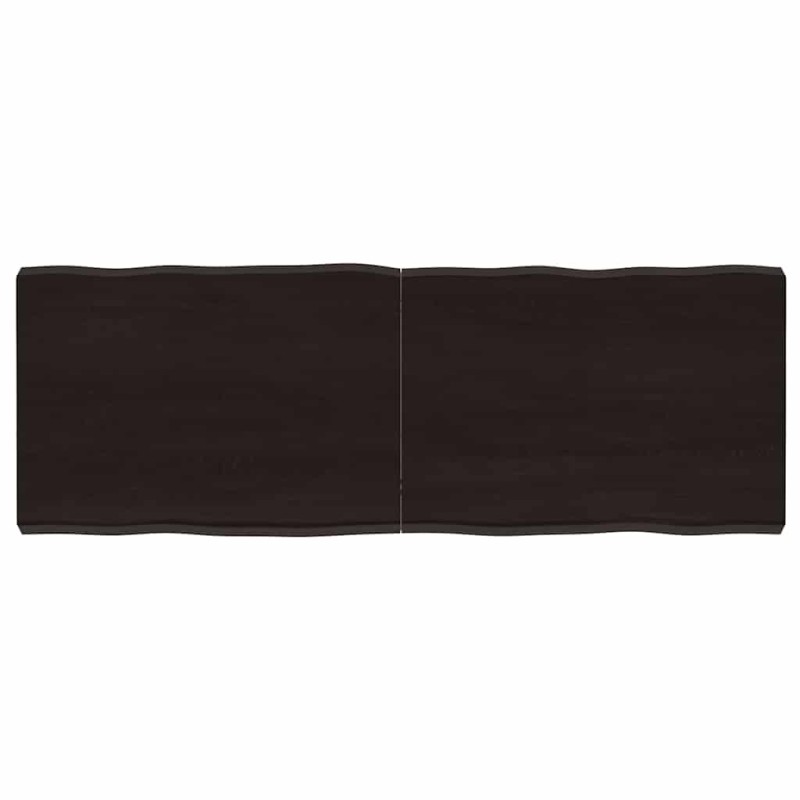vidaXL Επιφ Τραπεζιού Αν Καφέ 140x50x(2-6)εκ.Ακατέργ. Μασίφ Ξύλο Δρυός