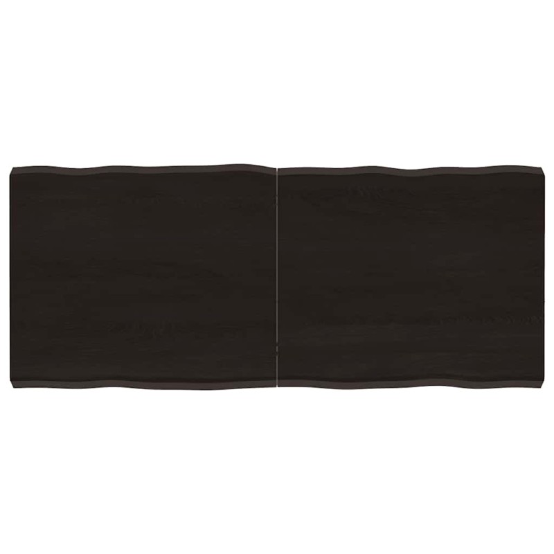 vidaXL Επιφ Τραπεζιού Αν Καφέ 140x60x(2-6)εκ.Ακατέργ. Μασίφ Ξύλο Δρυός