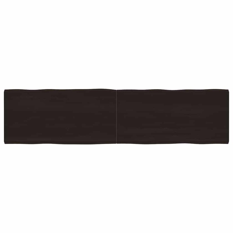 vidaXL Επιφ Τραπεζιού Αν Καφέ 200x50x(2-4)εκ.Ακατέργ. Μασίφ Ξύλο Δρυός