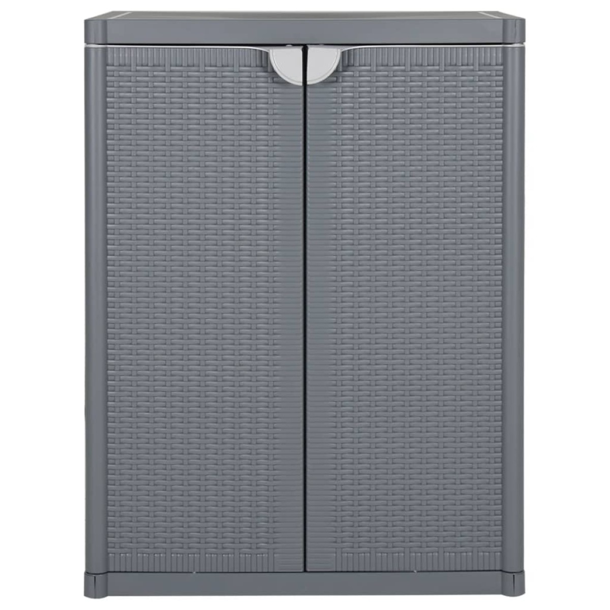vidaXL Ντουλάπι Αποθήκευσης Κήπου Γκρι 65x45x88 εκ. από Ρατάν PP