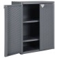 vidaXL Ντουλάπι Αποθήκευσης Κήπου Γκρι 65x45x88 εκ. από Ρατάν PP
