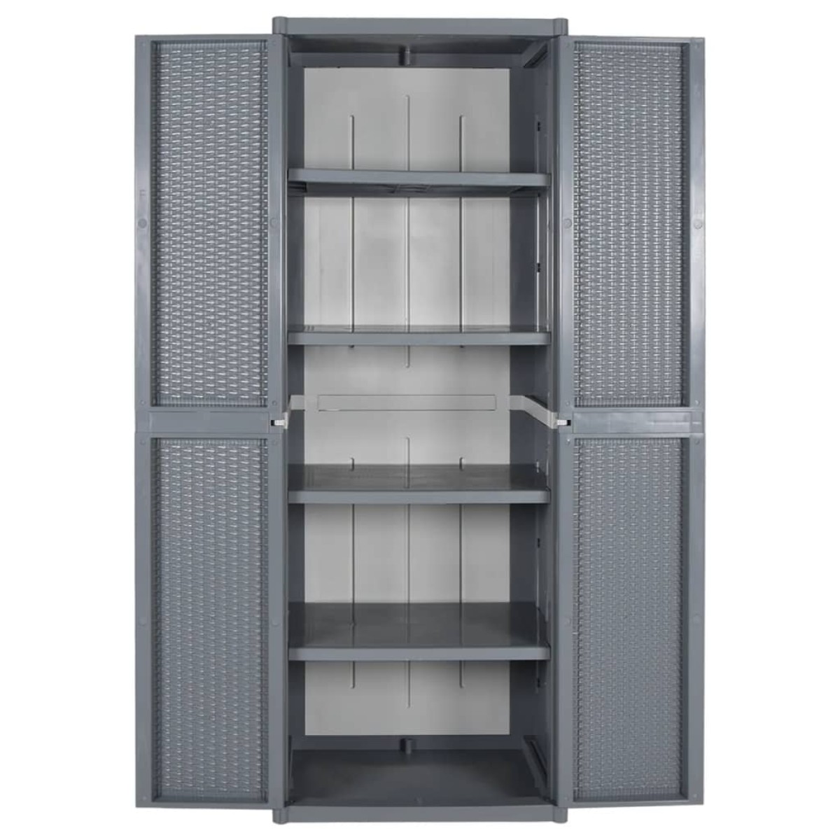 vidaXL Ντουλάπι Αποθήκευσης Κήπου Γκρι 65x45x172 εκ. από Ρατάν PP