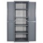 vidaXL Ντουλάπι Αποθήκευσης Κήπου Γκρι 65x45x172 εκ. από Ρατάν PP