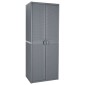 vidaXL Ντουλάπι Αποθήκευσης Κήπου Γκρι 65x45x172 εκ. από Ρατάν PP