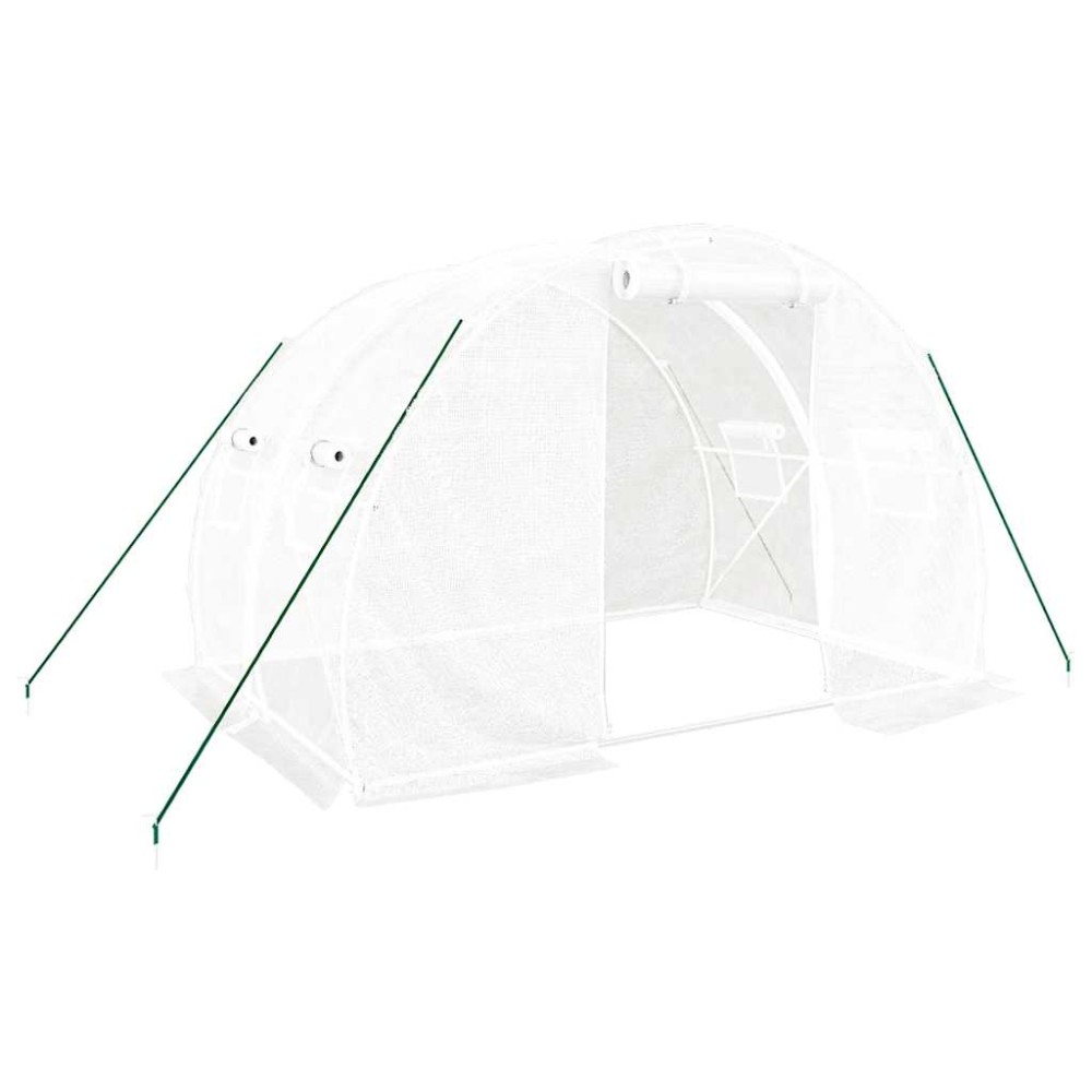 vidaXL Θερμοκήπιο με Ατσάλινο Πλαίσιο Λευκό 6 μ² 3 x 2 x 2 μ.