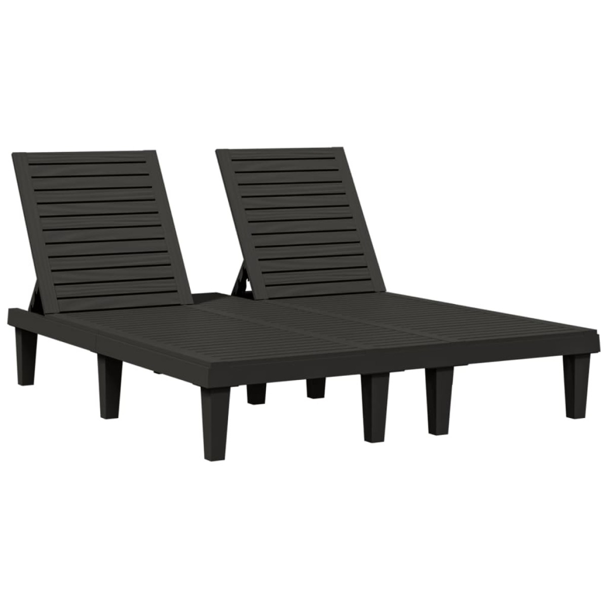 vidaXL Ξαπλώστρα Διπλή Μαύρη 155 x 138 x 83 εκ. από Πολυπροπυλένιο