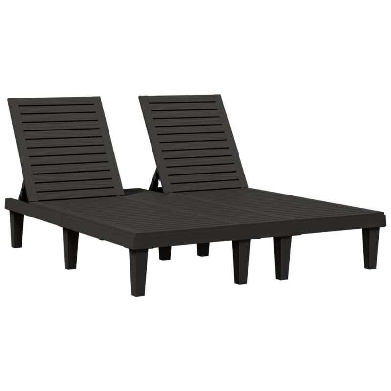 vidaXL Ξαπλώστρα Διπλή Μαύρη 155 x 138 x 83 εκ. από Πολυπροπυλένιο