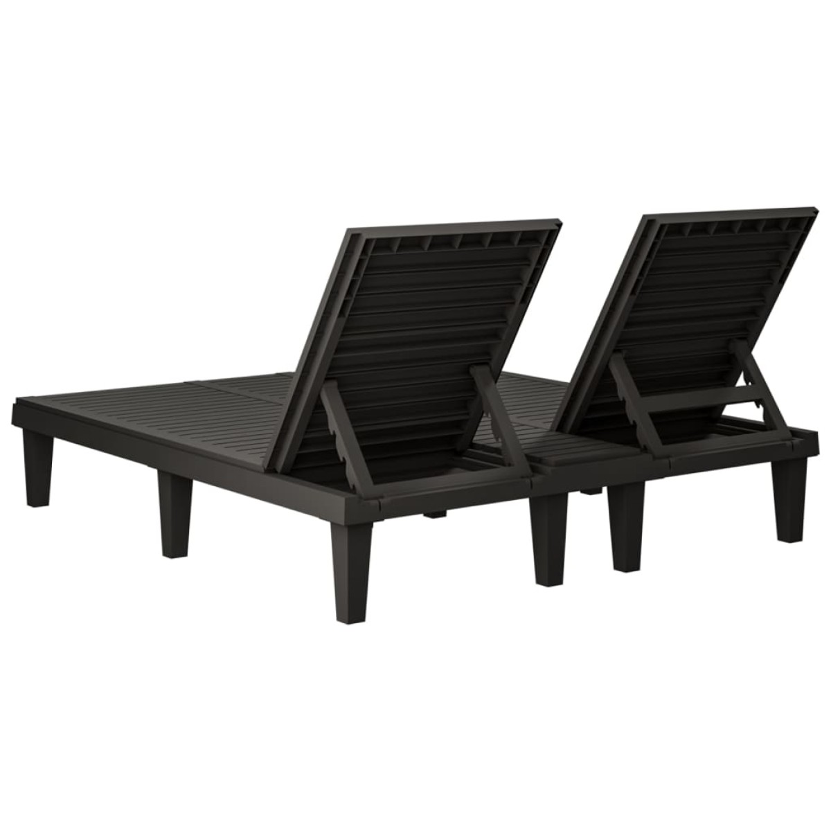 vidaXL Ξαπλώστρα Διπλή Μαύρη 155 x 138 x 83 εκ. από Πολυπροπυλένιο