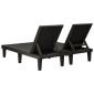 vidaXL Ξαπλώστρα Διπλή Μαύρη 155 x 138 x 83 εκ. από Πολυπροπυλένιο