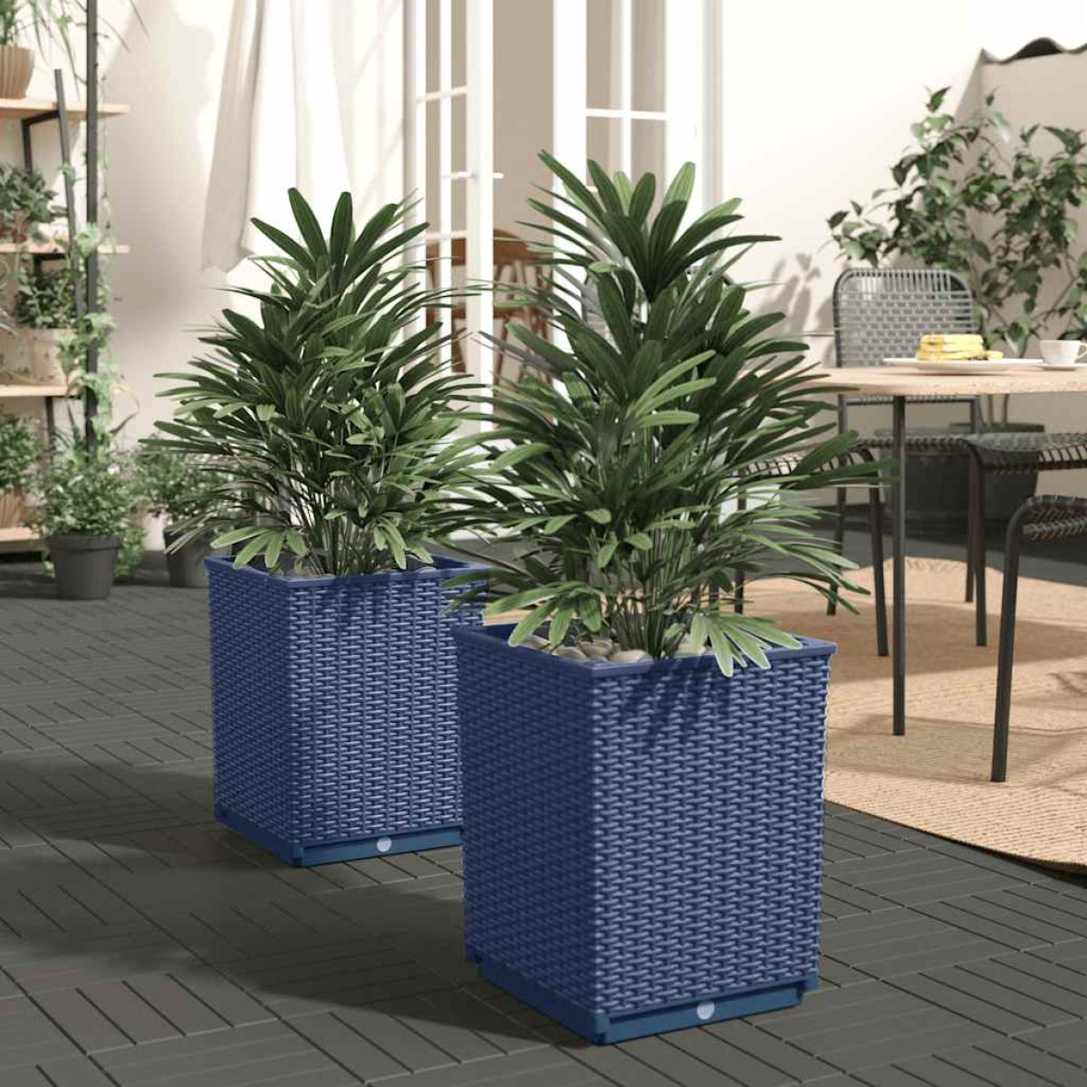 vidaXL Ζαρντινιέρες 2 τεμ. Σκούρο Γκρι 30x30x37 εκ. από Πολυπροπυλένιο