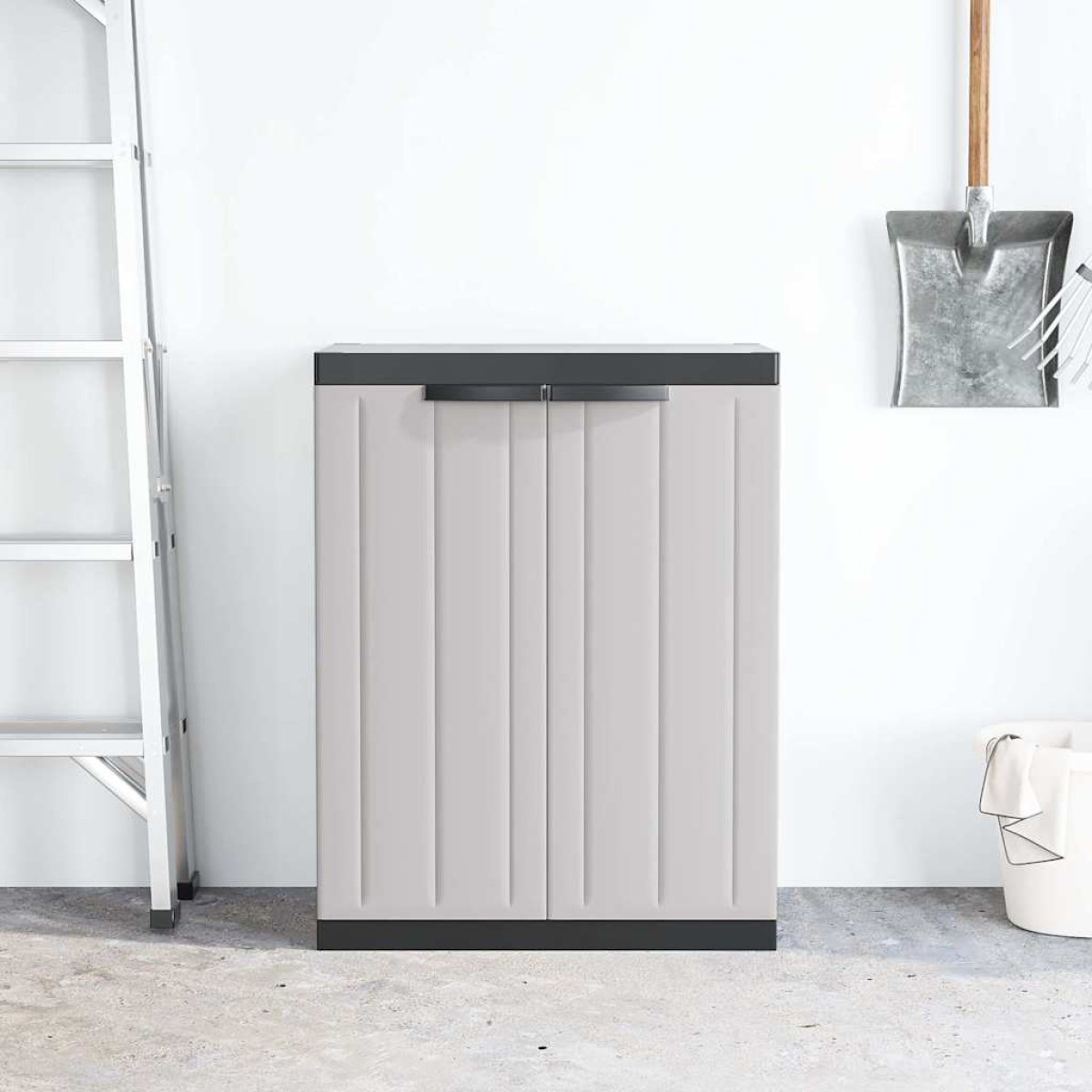 vidaXL Ντουλάπι Αποθ. Εξ. Χώρου Γκρι/Μαύρο 65x37x85 εκ. Πολυπροπυλένιο