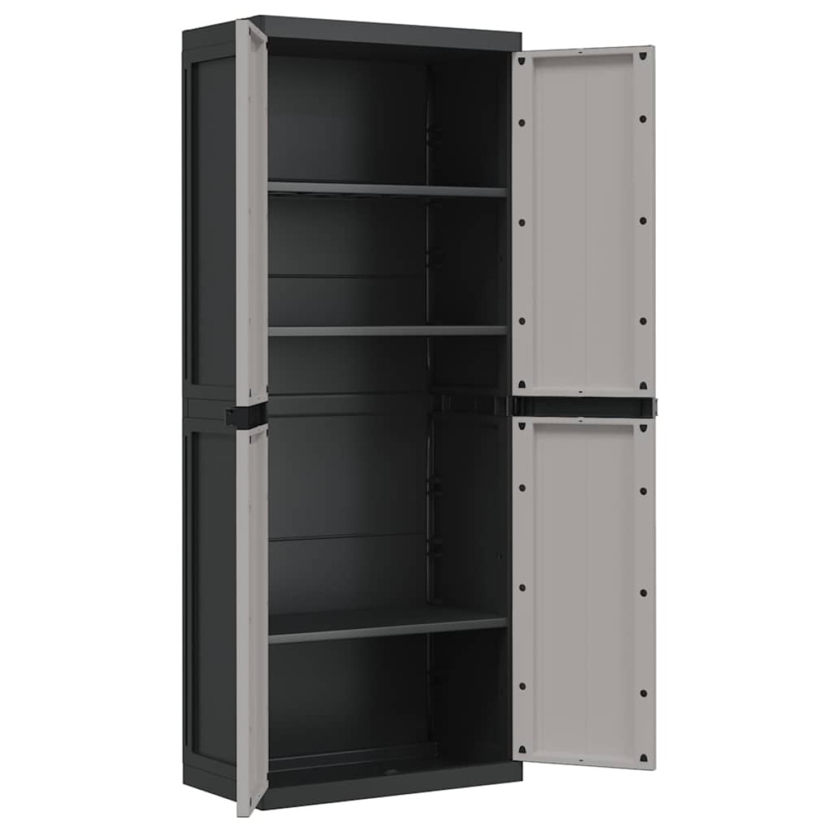 vidaXL Ντουλάπι Αποθ. Εξ. Χώρου Γκρι/Μαύρο 65x37x165εκ. Πολυπροπυλένιο
